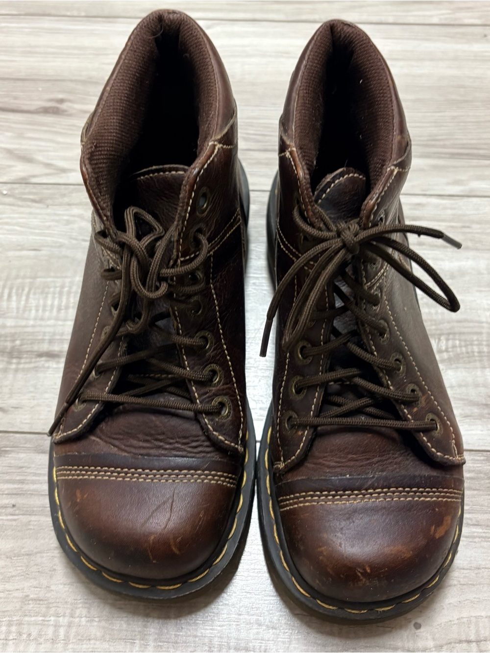 Dr. Martens Brown Leather Lace-Up Combat Boots